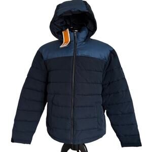 Timberland Mens Quilted Puffer Blue Parka - Size: 2XL